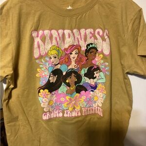 Disney Princess Short Sleeve Tee - Gold with Multicolor Design